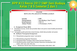 Rpp K13 Revisi 2017 Smp Seni Budaya Kelas 7 8 9 Semester 2 Dan 1