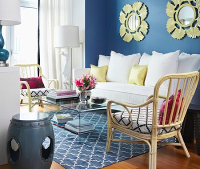 Site Blogspot  Living Room  Sectional on Design Manifest  Blue Walls