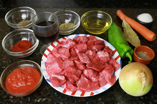 Ingredientes para carne al toro