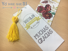 Marcapáginas para bodas. Plantilla descargable gratuita.