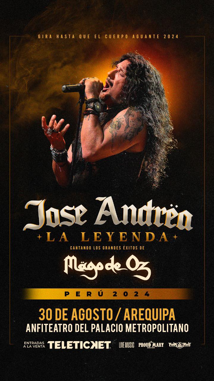 José Andrea, la Voz de Mägo de Oz, en Concierto en Arequipa