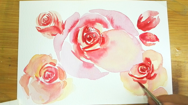 How to draw watercolor roses step by step tutorial easy