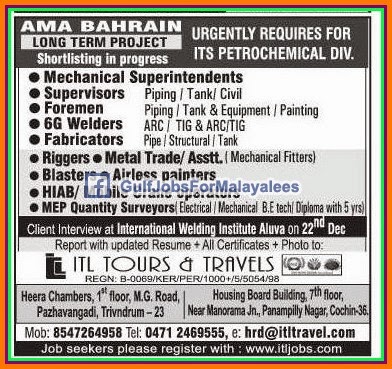 AMA Bahrain Long Term Project Job Vacancies - Petrochemical Division Jobs