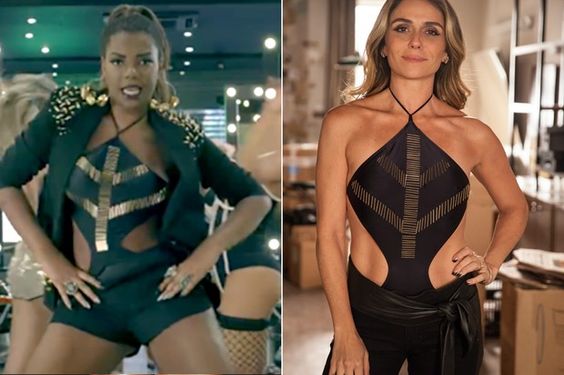 Ludmilla e Atena (Giovanna Antonelli) com mesmo body preto