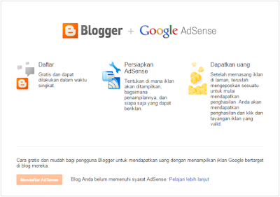 Tombol Mendaftar adsense tidak bisa diklik