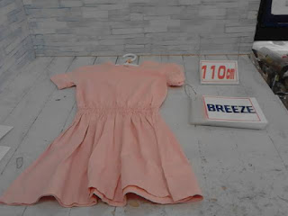 中古品　子供服　110㎝　BREEZE　ピンク　半袖ワンピース　298円