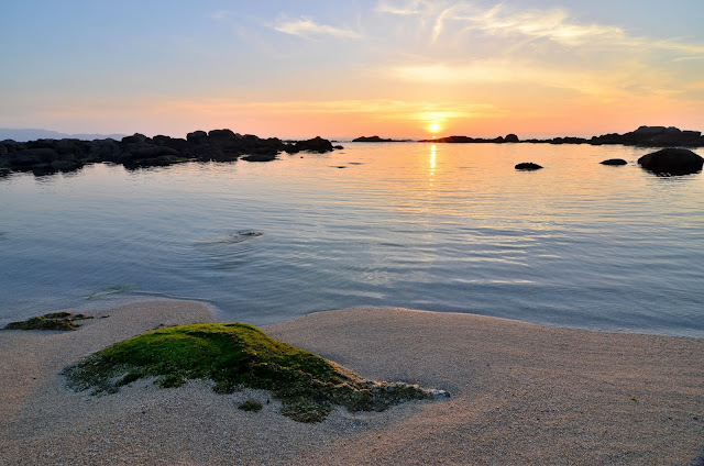 Playa lagos bueu puesta de sol