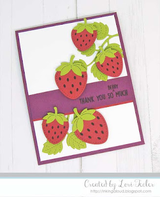Thank You So Berry Much card-designed by Lori Tecler/Inking Aloud-stamps and dies from Lawn Fawn