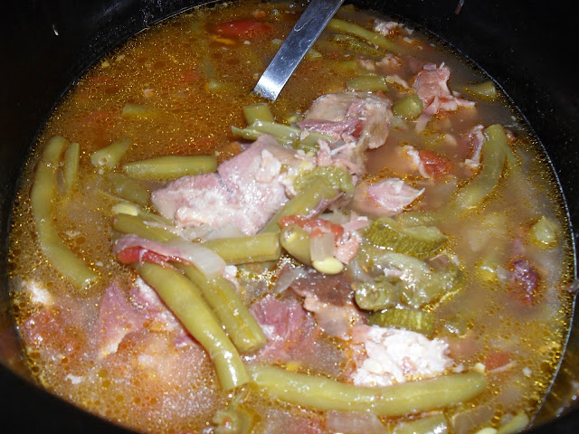 Green Bean and Ham Soup in a Crockpot