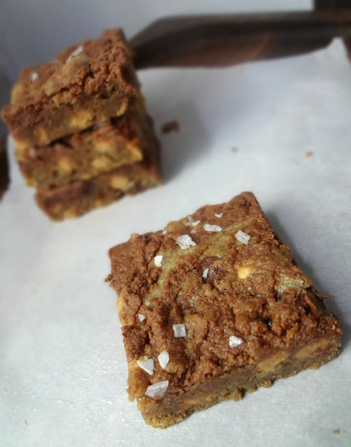 Brown Butter Nutella Swirled Peanut Butter Chip Blondies (with Sea Salt)