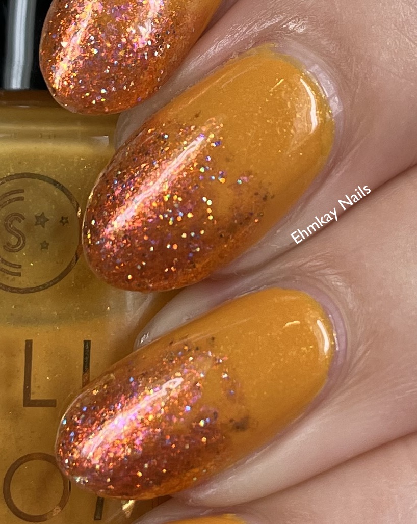 ehmkay nails: Orange Glitter Gradient with Stella Chroma
