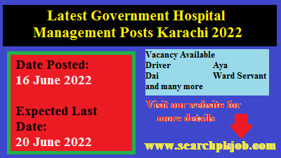 Jobs Interviews opportunity at Government Hospital in Karachi
