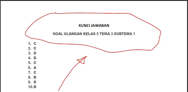 Soal Ulangan Kelas 5 Tema 3 Subtema 1 dan Kunci Jawabannya