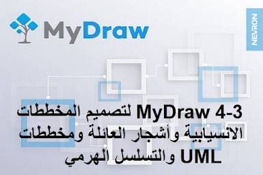 MyDraw 4-3 لتصميم المخططات الانسيابية وأشجار العائلة ومخططات UML والتسلسل الهرمي