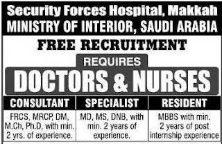 Nurse, Doctors MOI Free Recruitment for KSA