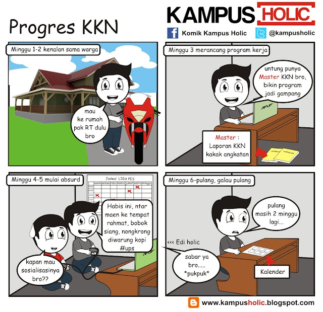 #203 Progres KKN komik kampus holic