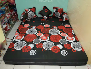 Sofa bed inoac motif Darkmoon orange posisi kasur