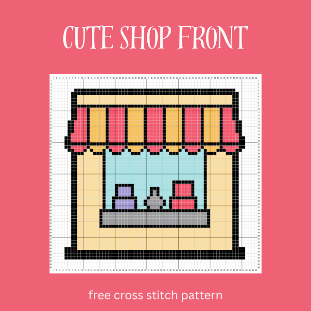 Cute Shop Front - free cross stitch pattern