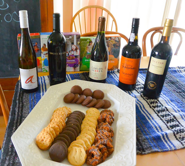 Girl Scout cookies and wines.
