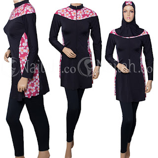 Baju Renang Muslimah White Rosa