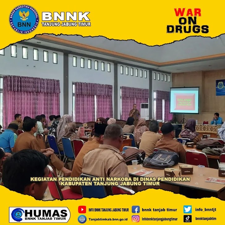  BNNK Tanjabtim Sosialiasikan Bahaya Narkotika Kepada Guru-Guru di Lingkungan Dinas Pendidikan Tanjabtim