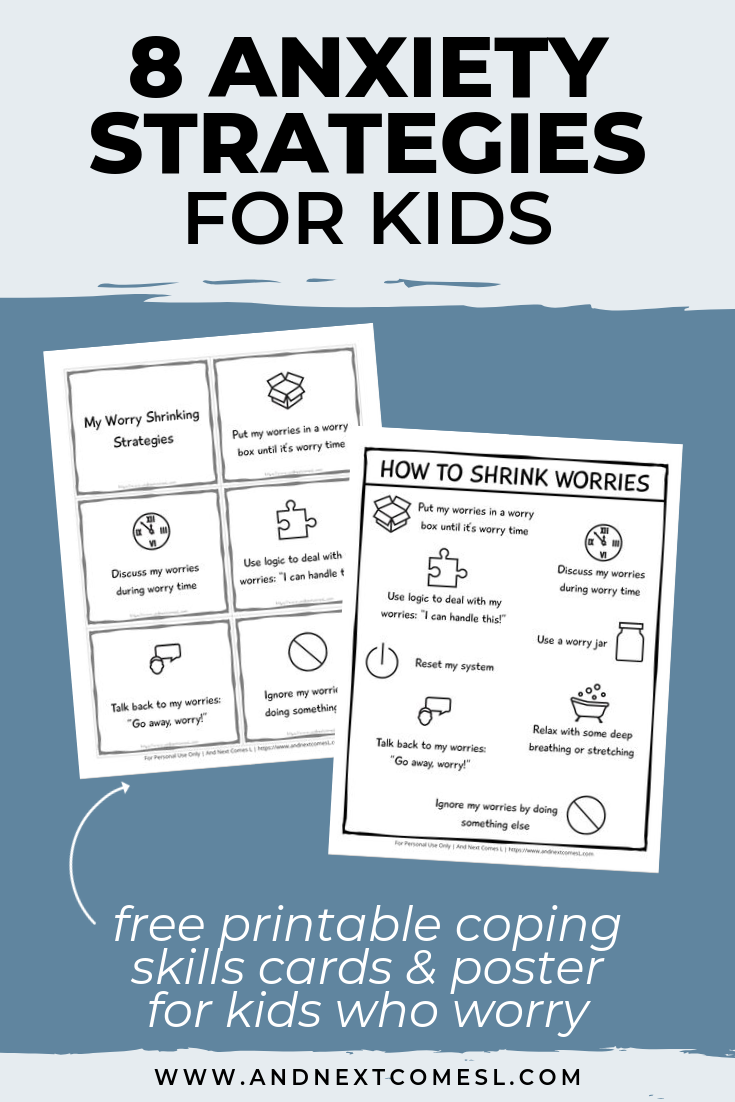 Anxiety coping skills cards for kids - autism teaching strategies worry cards
