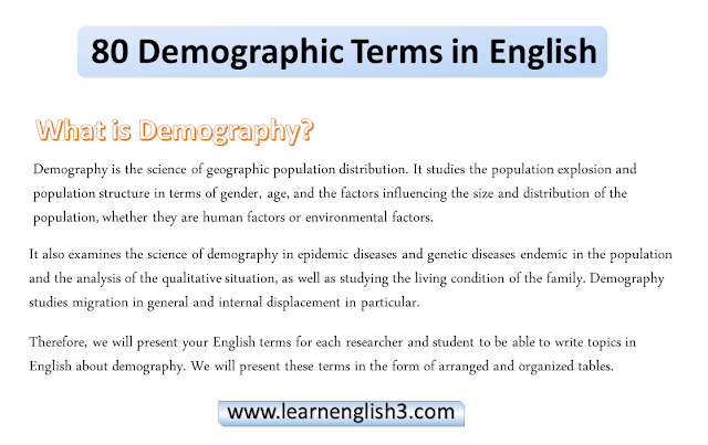 80 Demographic Terms in English