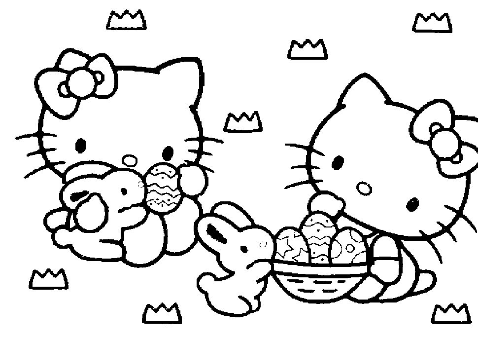 Free Coloring Pages: Hello Kitty Easter Coloring Pages