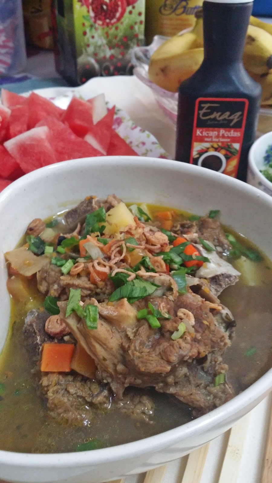 Sajian Dapur Bonda: Sup Tulang Daging Lembu Enak, berganda 