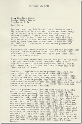 Anonymous Letter 11_19_1945 page 1typed