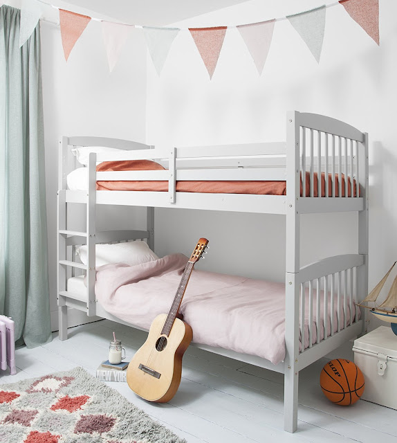 single traditional white simple bunk bed