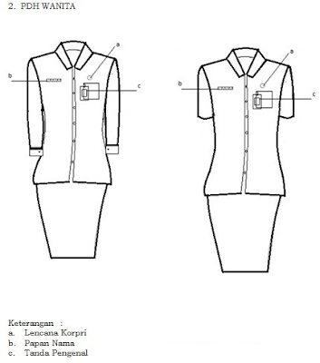 Gambar Model Pakaian Seragam PDH Kemeja Warna Putih yang akan dipakai PNS Wanita