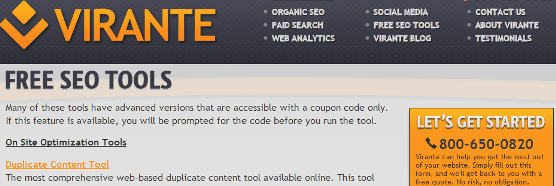 Virante SEO Tools