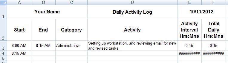 Dave's tech docs: Creating daily activity logs through MS 