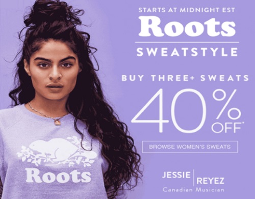 Roots Sweats Sale Up To 40% Off 