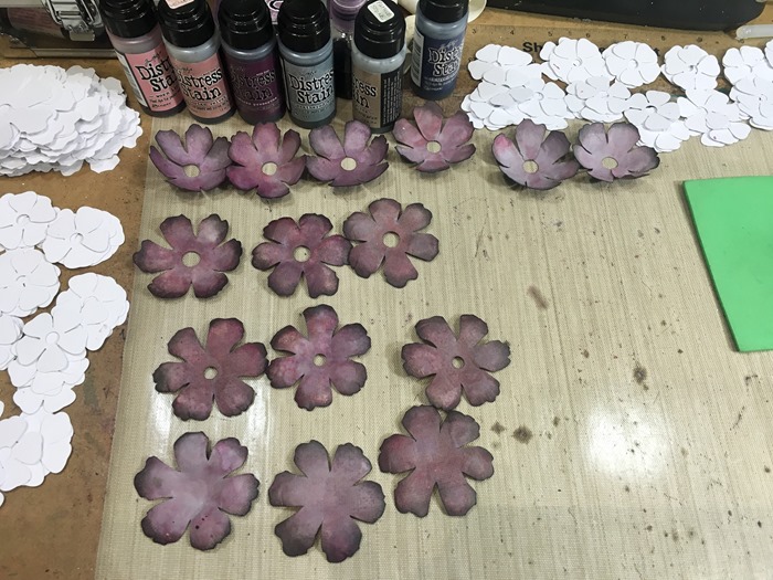 13 Shabby Rose Pieces Embossed