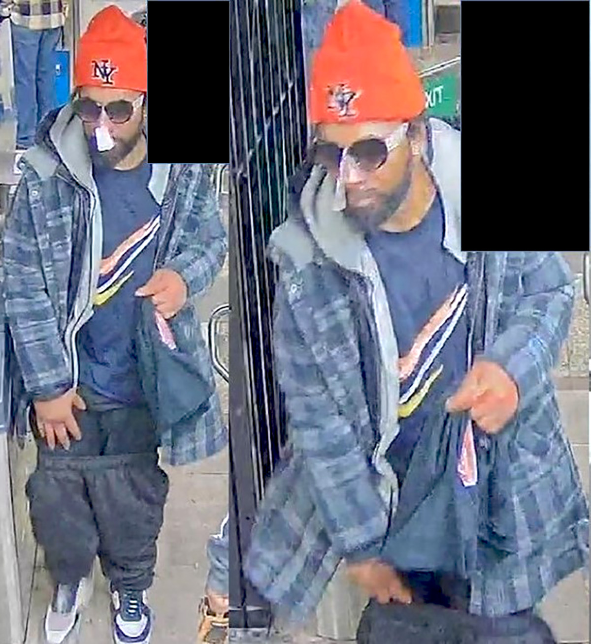 The NYPD is searching for this man in connection with an assault in which a straphanger was kicked onto the subway tracks. -Photo by NYPD