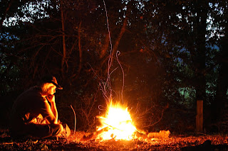 Mike at the Campfire - photo by Mike Gilpin and Benjamin Akira Tallamy