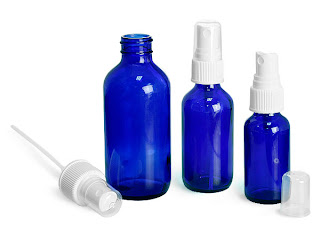 Blue Glass Spray Bottles