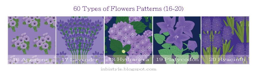 60 Types of Flowers Patterns (16-20)