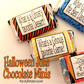 Give out the "good stuff" this Halloween to your favorite trick or treaters, at your Trunk or Treat party, or to a Halloween classroom party with these fun Halloween jokes on miniature chocolates.  These printable candy bar wrappers are easy and will give a laugh to your little Monsters. 