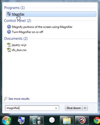 Magnifier, tool di Windows 7 untuk zoom tampilan gambar di layar
