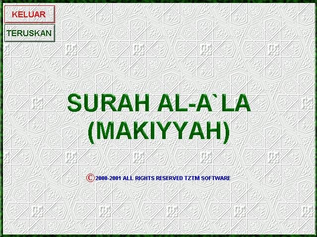 Download Perisian : Bacaan Surah Al-A`la (Makiyyah 