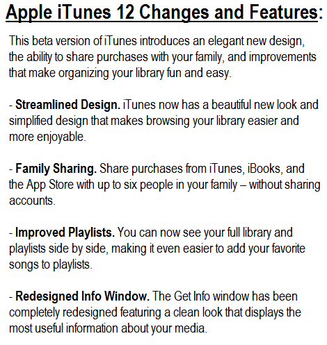 Apple iTunes 12 Beta Changes and Features