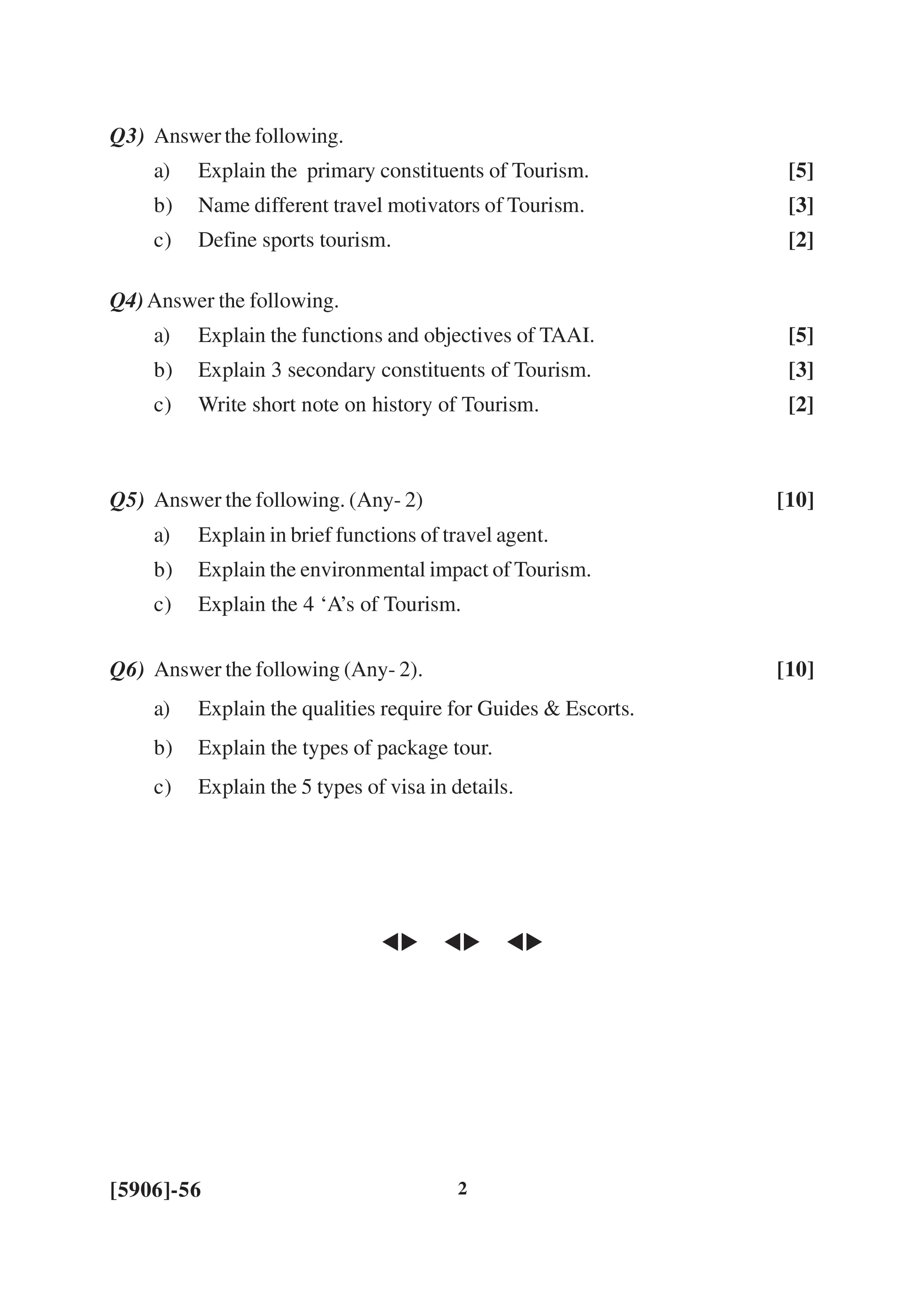 TYBSC(HS) - HOTEL RELATED LAW Question Paper (2019 Pattern)