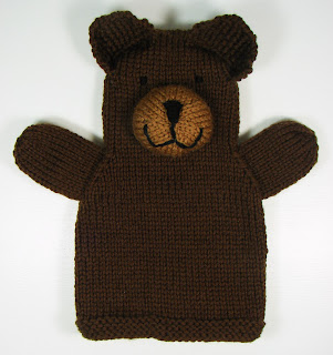 hand knit hand puppets toy animals bear