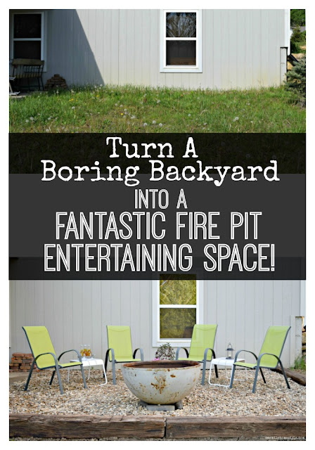 Boring backyard turned fantastic fire pit entertaining area - One Mile Home Style