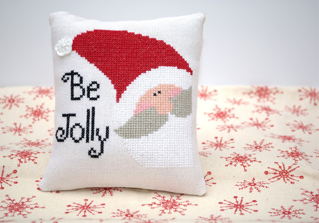 Be Jolly, Just Cross Stitch, Mini cross stitch finish, Christmas, Mini Cushion Finish, Stitching, Handmade