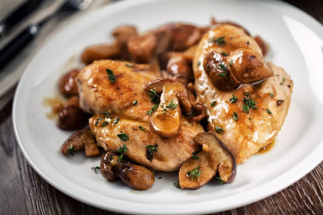 Easy Chicken Mushrooms With Sauces Recipe
