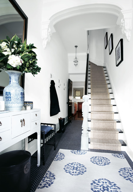 Black and White Tile Entry Hall